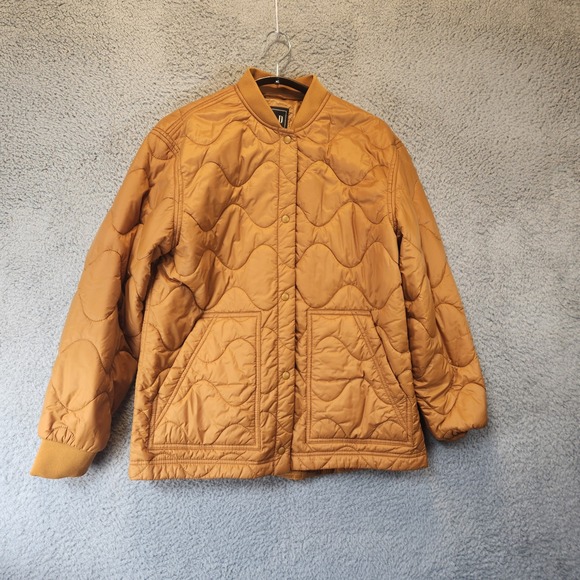 GAP Jackets & Blazers - GAP Upcycled Puffer Jacket Womens Size Medium Water Resistant Pockets Snap Front